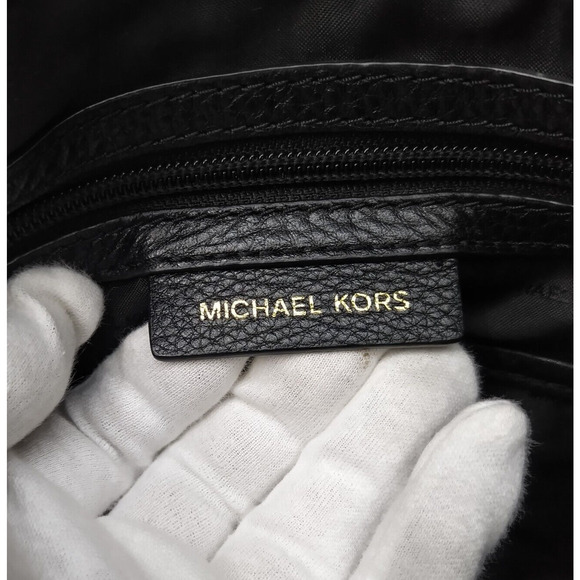 Michael Kors Raven Black Leather 3 Compartments Shoulder Bag - Picture 12 of 16